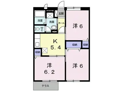 ロマネ・コンティII(3K/1階)の間取り写真