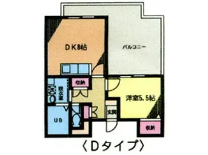 ジュネスSK B棟(1DK/2階)の間取り写真