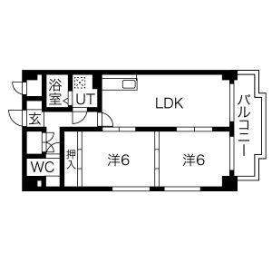 シャトー新宮(2LDK/2階)の間取り写真