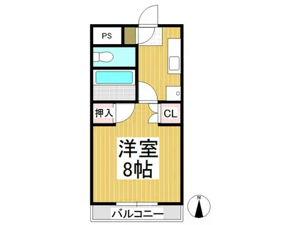 コーポセシボンS(1K/3階)の間取り写真