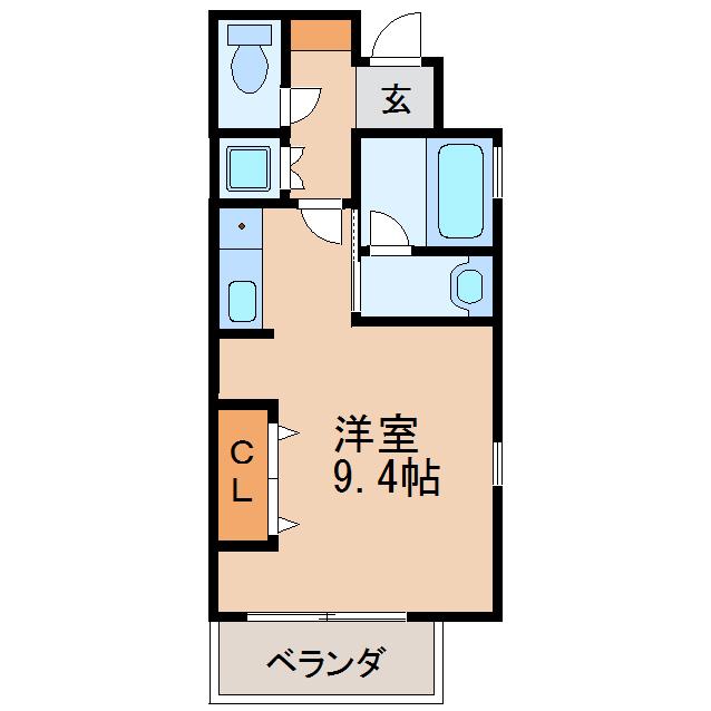 MINA 葵(ワンルーム/3階)の間取り写真