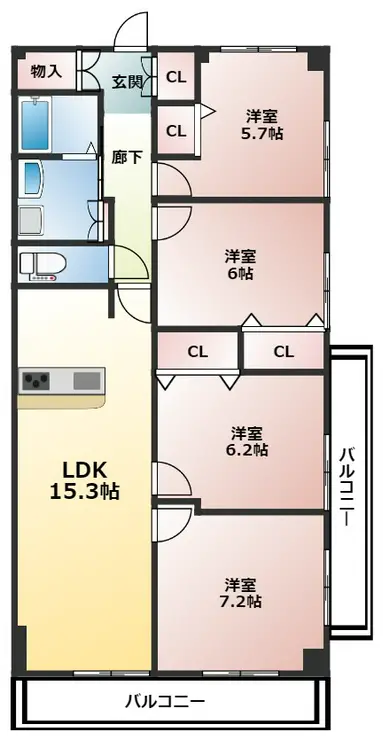 府中フラワーハイホーム 5階階 間取り