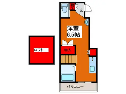 LIBERTA本前川II(ワンルーム/1階)の間取り写真