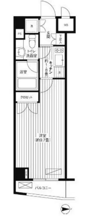 グランハイツ東新宿 5階階 間取り