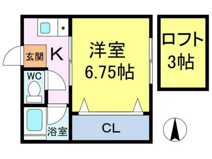 コーポSAKURA(1K/2階)の間取り写真