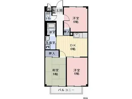 リヴェール(3DK/2階)の間取り写真