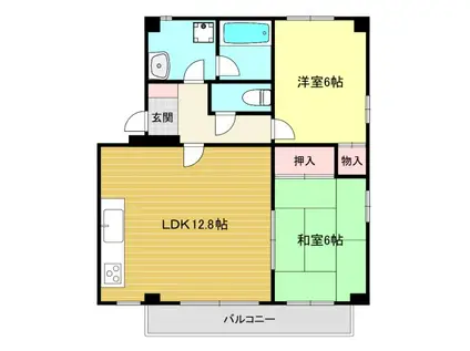 ラピーヌII(2LDK/3階)の間取り写真