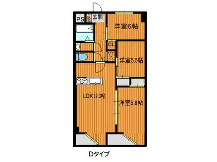 PROSPERESAKA垂水(3LDK/1階)の間取り写真
