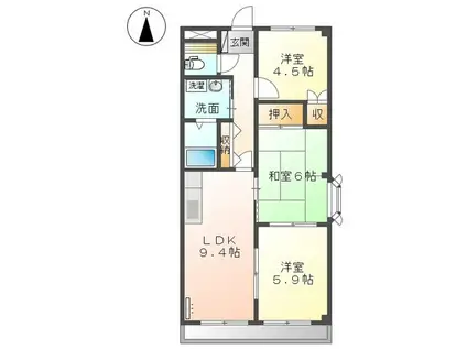 パストラル南町(3DK/3階)の間取り写真