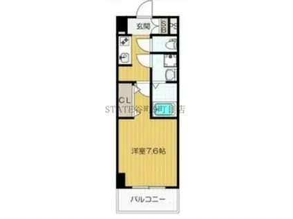 パークナードフィット美章園(1K/7階)の間取り写真