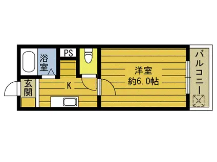 B-LINK MIYAZAKI(1K/1階)の間取り写真