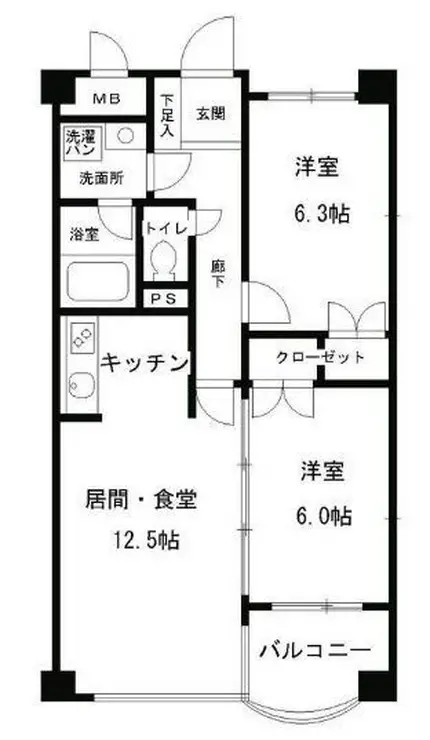 クライスコート II 2階階 間取り