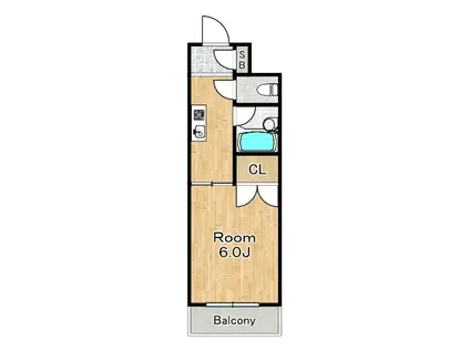 東洋プラザ泉尾(1K/11階)の間取り写真