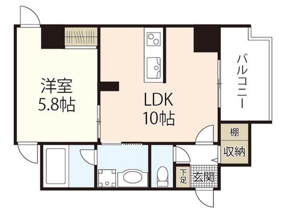 MARIO TERRACE 平野町(1LDK/6階)の間取り写真