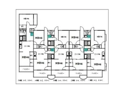 エクセル伏屋(1LDK/1階)の間取り写真