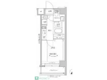 RELUXIA横濱元町(1K/3階)の間取り写真