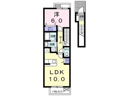 ブリーズ(1LDK/2階)の間取り写真