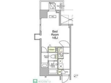 グラシアプレイス川崎駅前(1K/10階)の間取り写真
