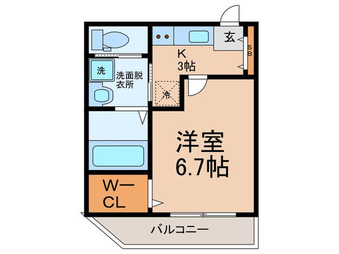 マンション ホープ(1K/1階)の間取り写真