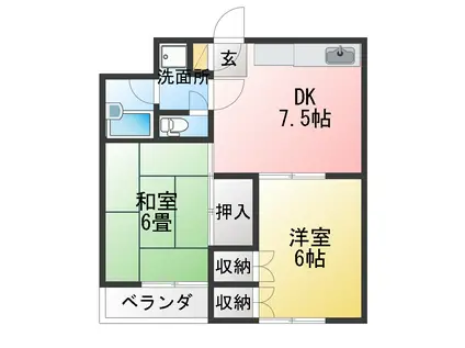 サンハイツ南砂(2DK/3階)の間取り写真