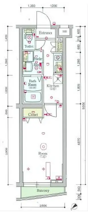 スカイコートパレス蒲田II 2階階 間取り