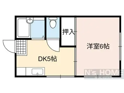 サンハイム(1DK/2階)の間取り写真