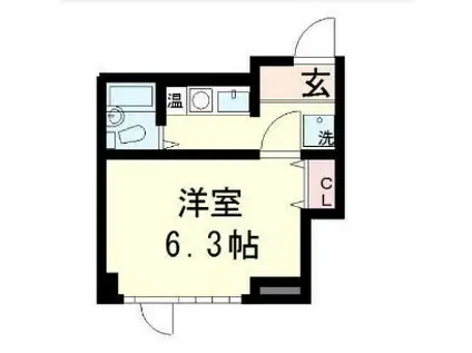カンサ石山(1K/2階)の間取り写真
