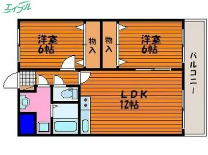 マーベル・エトワール(2LDK/4階)の間取り写真