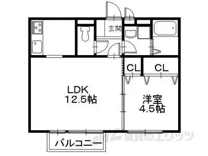 グランモア高宮(1LDK/2階)の間取り写真