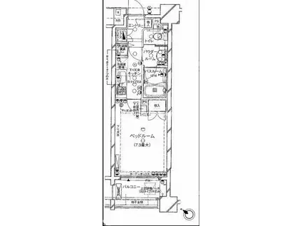 アルス川崎ベニッシモ(1K/4階)の間取り写真