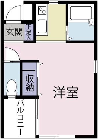 メゾンオレンジ3B(ワンルーム/2階)の間取り写真