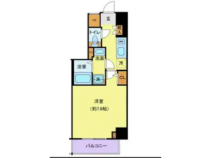 ジェノヴィア田端IIIグリーンヴェール(1K/2階)の間取り写真