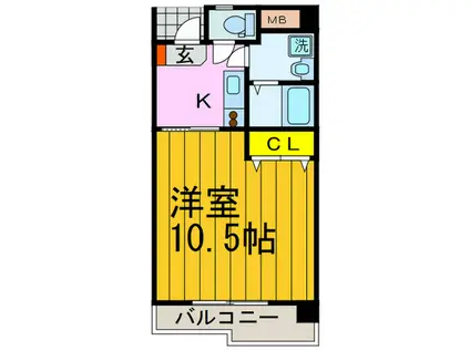 FLEX(1K/3階)の間取り写真