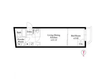 グランパセオ代々木上原II(1LDK/B1階)の間取り写真