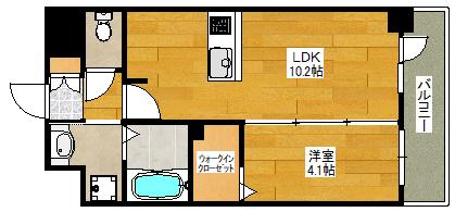 S-RESIDENCE東三国AMANTE(1LDK/7階)の間取り写真
