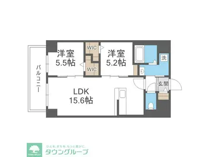 博多グランドレジデンス(2LDK/10階)の間取り写真