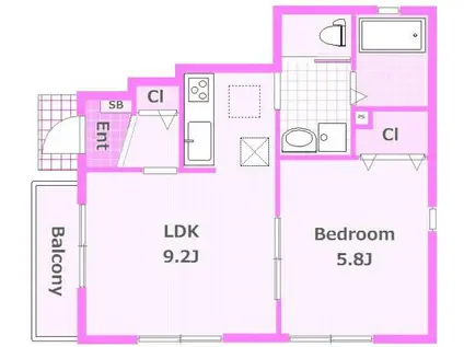 ラフェリーチェ神奈川新町(1LDK/1階)の間取り写真