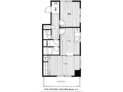 クレール三田(2LDK/4階)の間取り写真