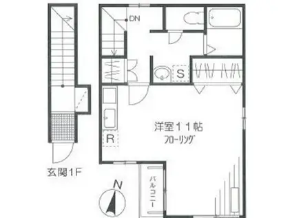 ヴィラ雅風(ワンルーム/2階)の間取り写真