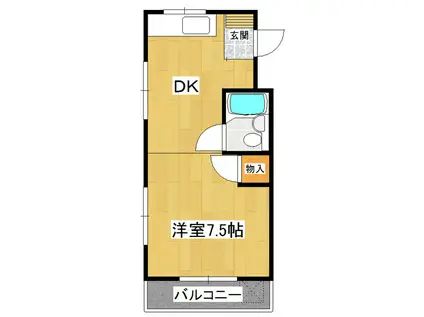TAF筑波コーポ(1DK/2階)の間取り写真