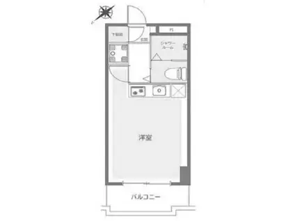 ライオンズマンション伊勢佐木町北(ワンルーム/2階)の間取り写真