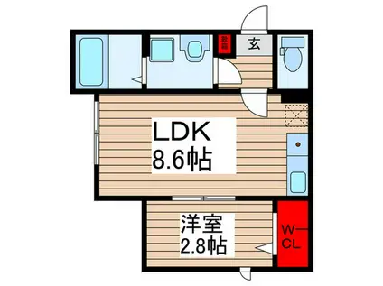 KEIAI RESIDENCE せんげん台V(1LDK/3階)の間取り写真