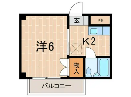 仁川ロイヤルハイツ(1K/3階)の間取り写真