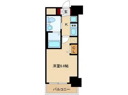 エステムコート新大阪IXグランブライト(1K/10階)の間取り写真