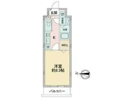 S-FORT堀田通(1K/8階)の間取り写真