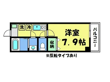 プラムズ天神(1K/5階)の間取り写真