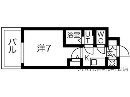 エスリードレジデンス大阪難波(1K/4階)の間取り写真