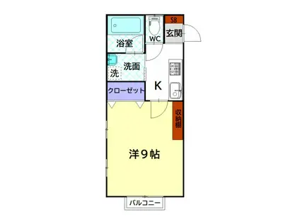 APARTMENT BE1(1K/1階)の間取り写真