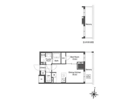 コンフォリア森下リバーサイド(1LDK/7階)の間取り写真