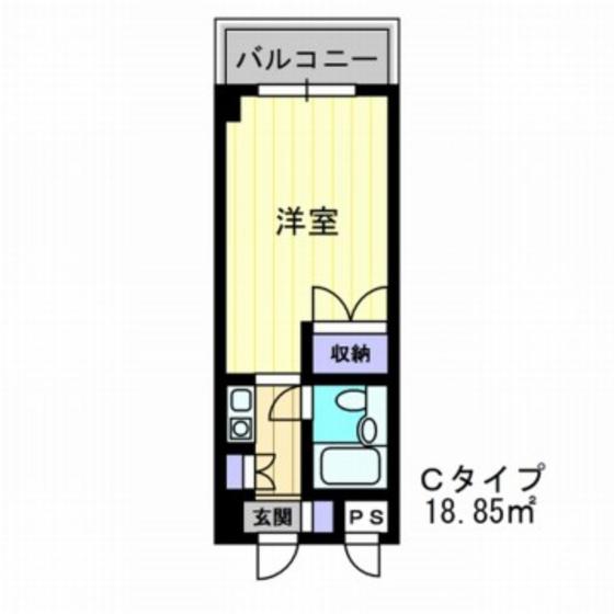 アルファ大供(1K/2階)の間取り写真